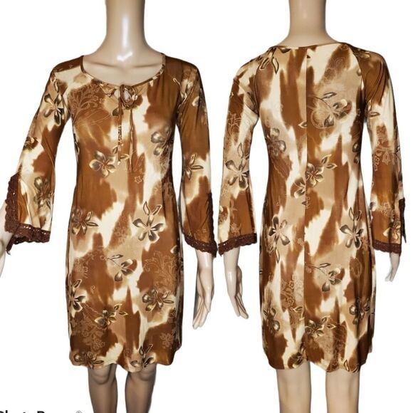 Vintage wild cat Tie-Dye floral midi Dress - Picture 2 of 12